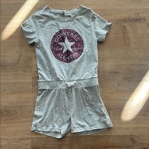 Converse Kids Light Gray Romper with Logo